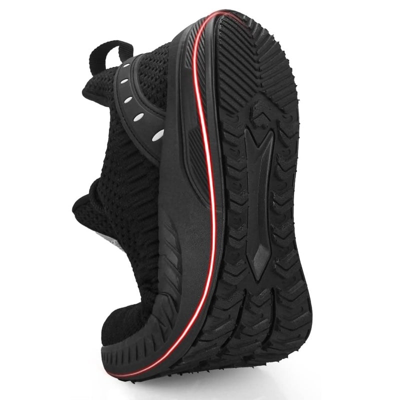 Feethit Mens Slip On Walking Shoes Blade Tennis Shoes Non Slip Running Shoes Lightweight Workout Shoes Breathable Mesh Fashion Sneakers All Black Size 11.5 - Image 3